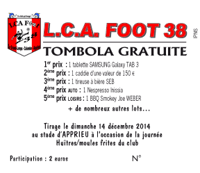Tombola La Liste Des Gagnants Lca Foot 38 Club De Football En Isere Tombola La Liste Des Gagnants Lca Foot 38 Club De Football En Isere