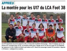 La montée pour les U17 du LCA Foot 38
