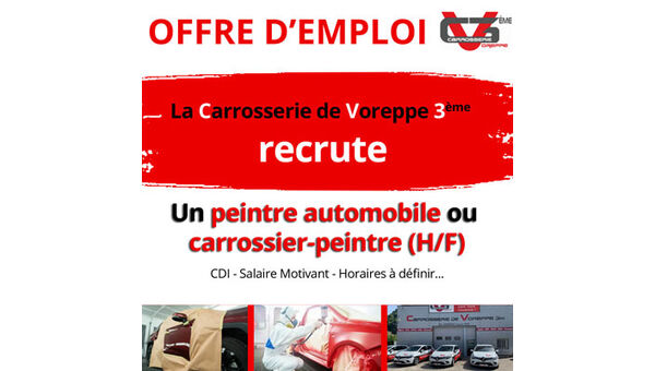 Offre d'emploi - Peintre automobile / Carrossier-peintre (H/F)
