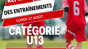 Reprise entraînement U13